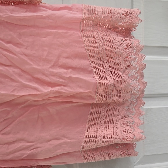Johnny Was Crochet Light Pink 3/4 Sleeve XS Tunic Blouse - Picture 3 of 7